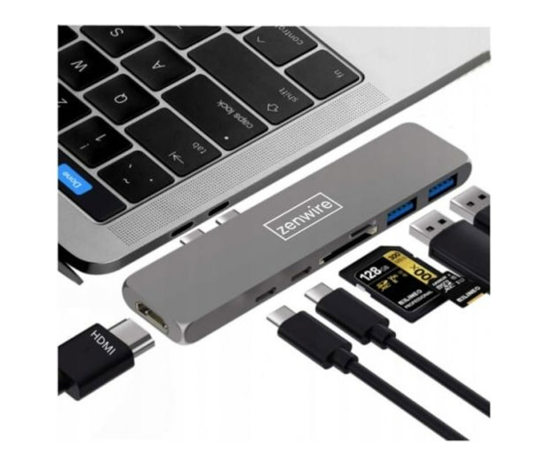 Zenwire Hub 7w1 USB-C HDMI 4K SD Thunderbolt 3.0 Macbook - 1604638 - zdjęcie 2